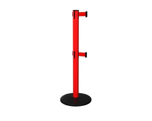 safetypro-250-twin-heavy-duty-Retractable Belt Barriers-prod-front-ss-p-post-red