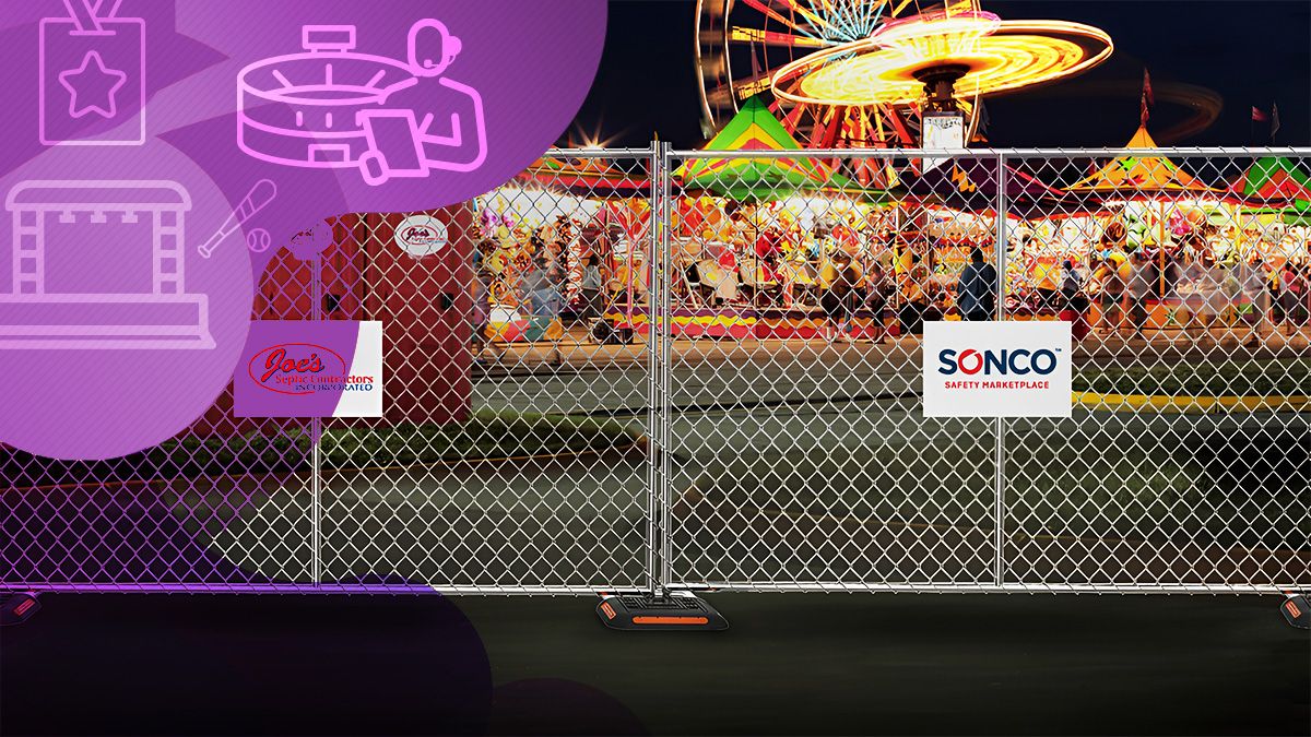 Temporary fence at an event