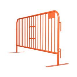 7.5 ft Metal Barricade Orange | Flat Feet | Heavy-Duty