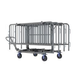 8 ft Metal Barricade Bundle and Transportation Cart