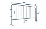 6.5 ft Metal Barricade Bundle and Transportation Cart 