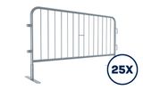 6.5 ft Metal Barricade Bundle and Transportation Cart 
