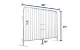 8 ft Metal Barricade | 6 ft Tall | Flat Feet | Color Options