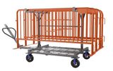 7.5 ft Metal Barricade Bundle and Transportation Cart