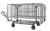 7.5 ft Metal Barricade Bundle and Transportation Cart