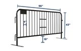 8 ft Metal Barricade | Powder Coated Black
