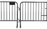 7.5 ft Metal Barricade Black | Flat Feet | Heavy-Duty