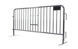 7.5 ft Metal Barricade Black | Flat Feet | Heavy-Duty