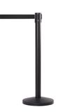 10 ft SmartQ Retractable Belt Barrier Black Post | 6-Pack