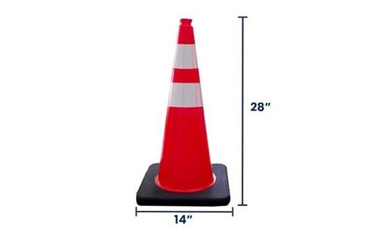 28" Orange Construction Cone with Black Base