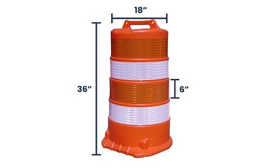 Channelizer Drum with Reflective Sheeting