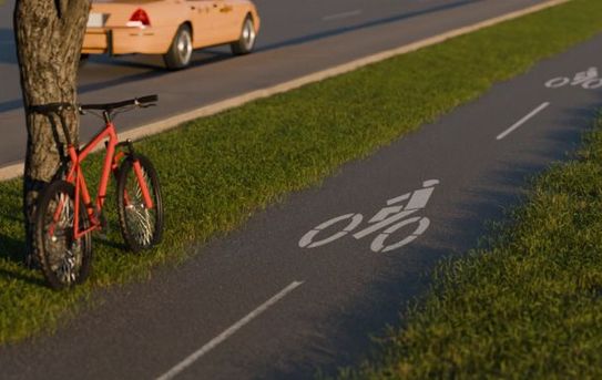Bike Lane with Helmet | Marking Stencil