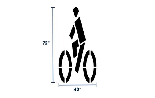 Bike Lane with Helmet | Marking Stencil