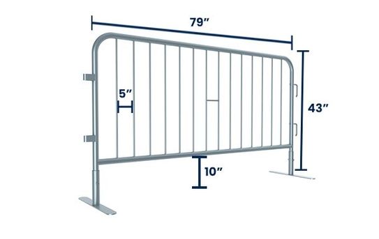 6.5 ft Metal Barricade | Flat Feet | Hot-Dip Galvanized 