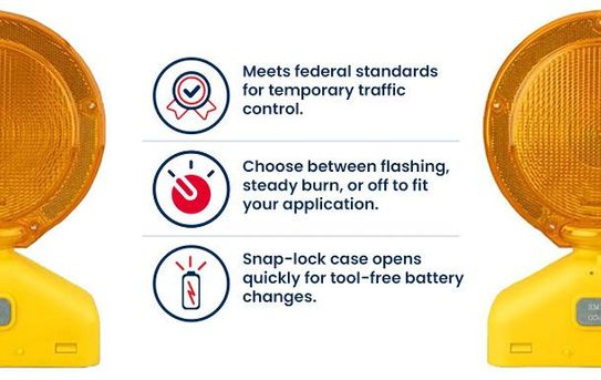 Battery Barricade Light | Single Sided | LED