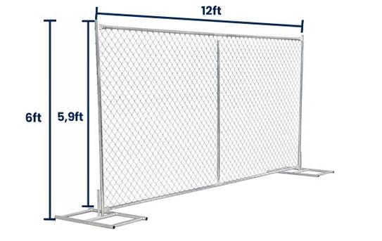 6’ x 12’ Economy Chain-Link Temporary Fence Panel