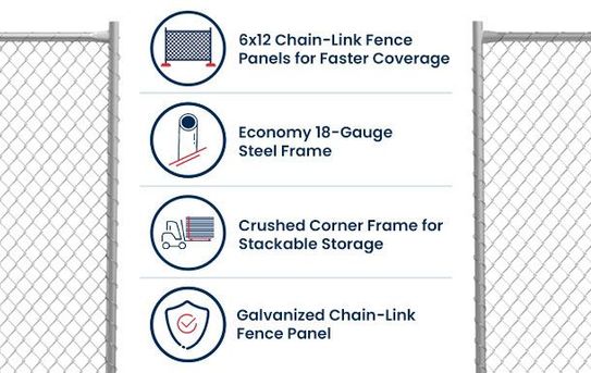 6’ x 12’ Economy Chain-Link Temporary Fence Panel