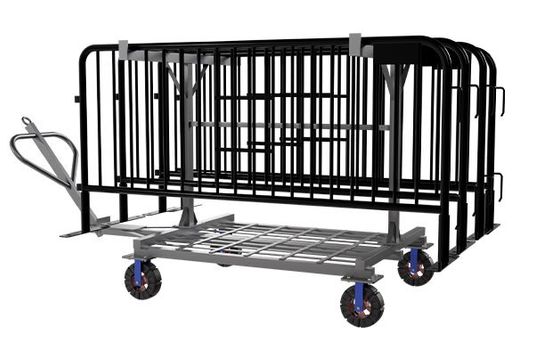 7.5 ft Metal Barricade Bundle and Transportation Cart