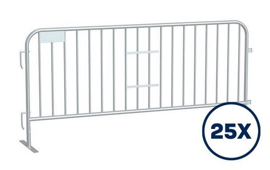 7.5 ft Metal Barricade Bundle and Transportation Cart