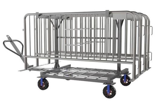 7.5 ft Metal Barricade Bundle and Transportation Cart
