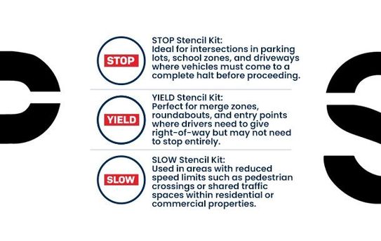 98” STOP, YIELD & SLOW | Marking Stencil