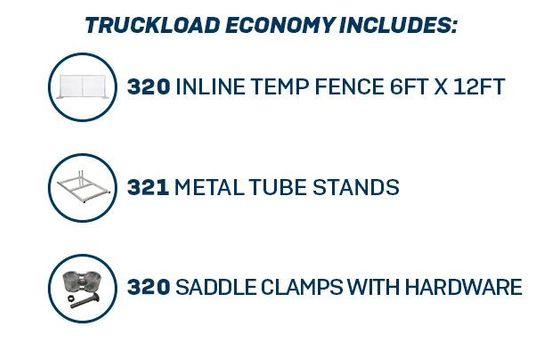 6’ x 12’ Economy Chain-Link Temporary Fence | Truckload