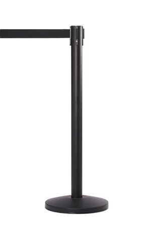 10 ft SmartQ Retractable Belt Barrier Black Post | 6-Pack