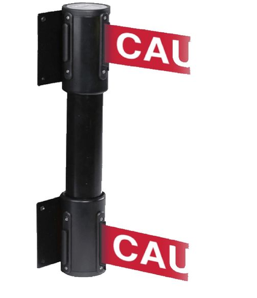 13'L Retractable Double Belt Barrier | Wall Mounted