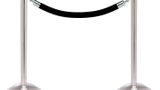 Stainless Steel Flat Top Stanchion Kit with 6'L Velour Rope & Dome Base