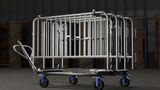 6.5 ft Metal Barricade Bundle and Transportation Cart 