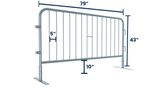6.5 ft Metal Barricade Bundle and Transportation Cart 