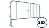 6.5 ft Metal Barricade Bundle and Transportation Cart 