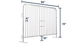 8 ft Metal Barricade | 6 ft Tall | Flat Feet | Color Options