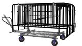 7.5 ft Metal Barricade Bundle and Transportation Cart