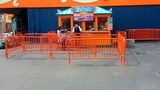 7.5 ft Metal Barricade Orange | Flat Feet | Heavy-Duty