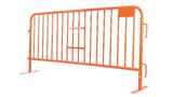 7.5 ft Metal Barricade Orange | Flat Feet | Heavy-Duty