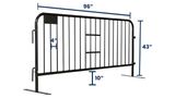 8 ft Metal Barricade | Powder Coated Black