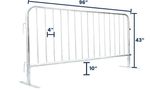 8 ft Metal Barricade Bundle and Transportation Cart