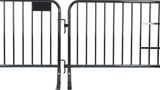 7.5 ft Metal Barricade Black | Flat Feet | Heavy-Duty