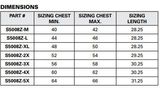 Economy Surveyors Vest Size Chart