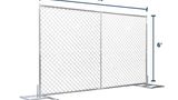 6' x 10' Chain-Link Temporary Fence Panel | Inline