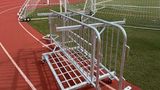 Metal Barricade Cart with Large Wheels