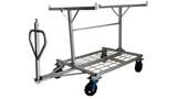 Metal Barricade Cart with Large Wheels