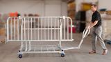 Metal Barricade Cart with Large Wheels