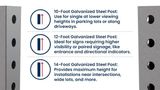Square Sign Post | Galvanized Steel | Multiple Lengths