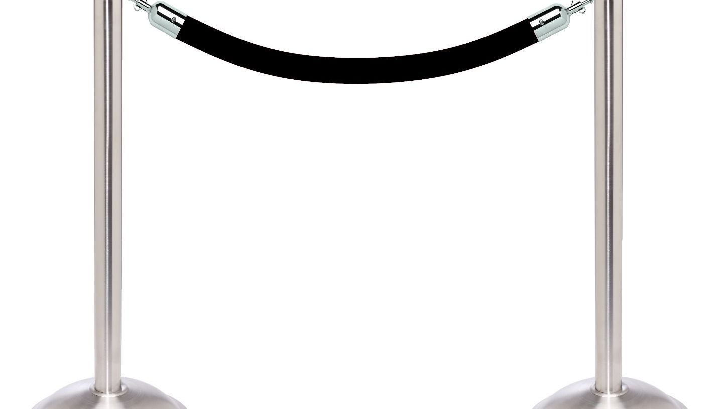 Stainless Steel Flat Top Stanchion Kit with 6'L Velour Rope & Dome Base