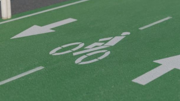 Bike Lane with Helmet | Marking Stencil