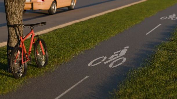 Bike Lane with Helmet | Marking Stencil