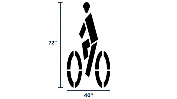 Bike Lane with Helmet | Marking Stencil