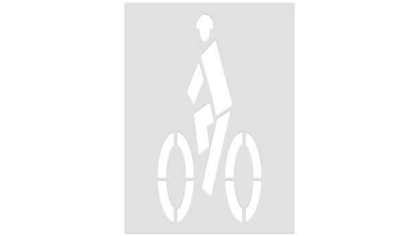 Bike Lane with Helmet | Marking Stencil